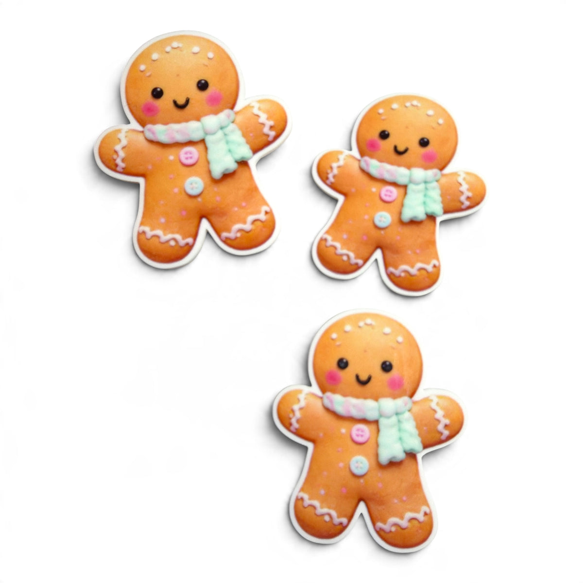 3 resins Flat Planar Minty Gingerbread Cookie resin5cm RES