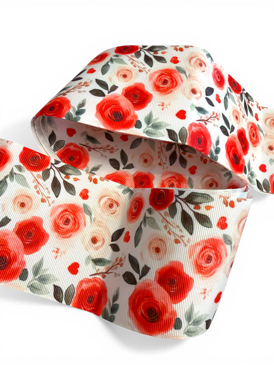 3 yards -7.5cm (3inch) Ribbon Vintage Roses