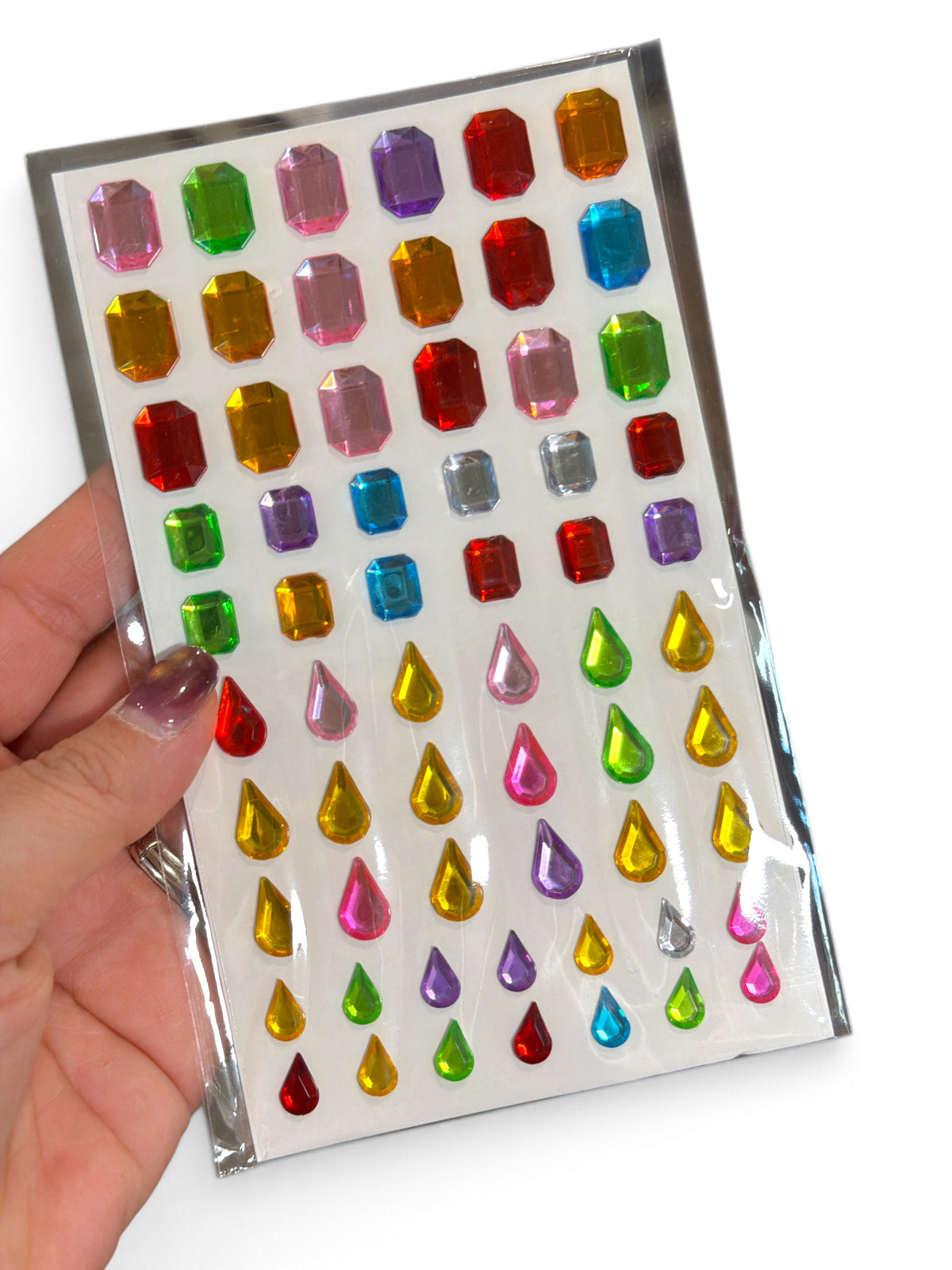 Stencil Gems  Hard Plastic Rhinestone With Self Adhesive