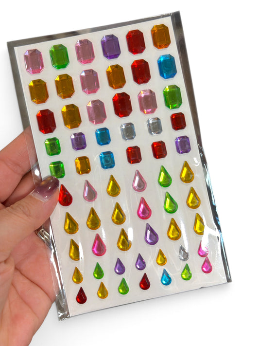 Stencil Gems  Hard Plastic Rhinestone With Self Adhesive