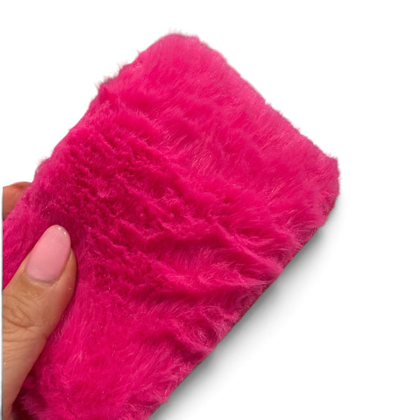 1 yard 7.5cm/3inch wide Plushie Fur Ribbon Hot Pink