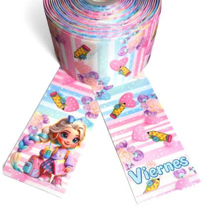 Weekdays School Princesses Semanario Escolar Princesas  7.5cm/3inch