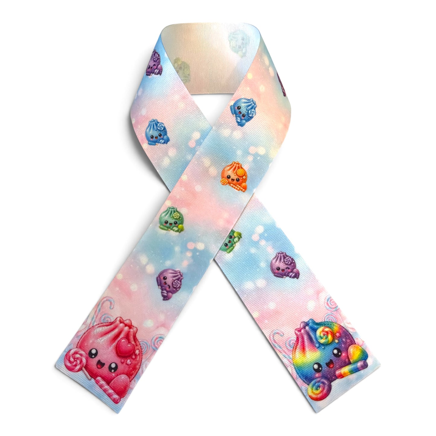 3 Strips 5cm /2inch wide. Sweet Dumplings Ribbon Printed Grosgrain