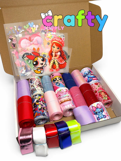Favorite Characters Starter Box  38yards of Ribbon +13 DTF Transfers +10Yards Metallic Bies