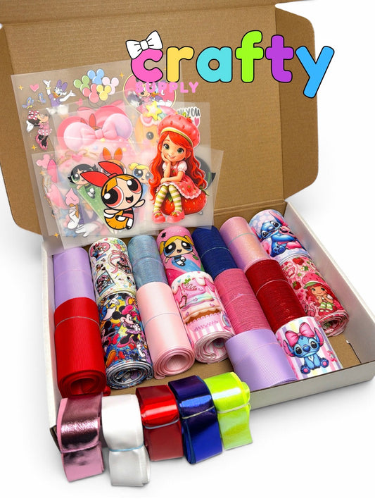 Favorite Characters Starter Box  38yards of Ribbon +13 DTF Transfers +10Yards Metallic Bies