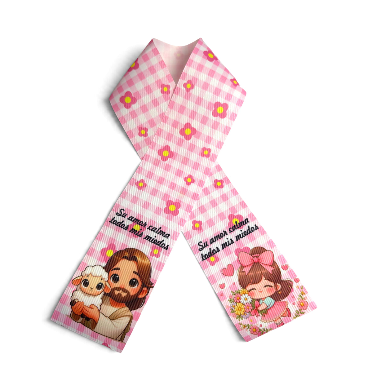 3 Strips 7.5cm /3in wide.  Su Amor  31 inchs Ribbon Printed Grosgrain SKU PRNT03