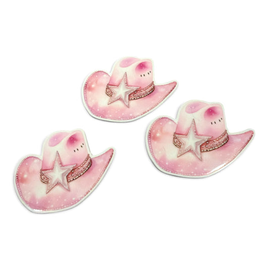 3 resins Set 5cm Planar Resin Pink Cowboy Hat CBY-09