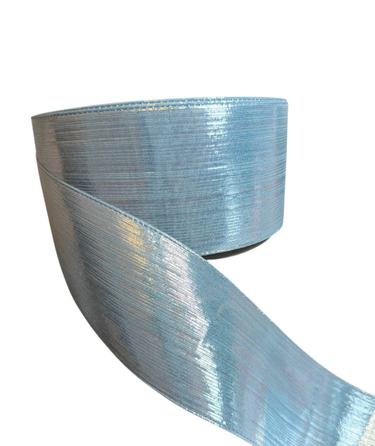 Baby Blue  Metallic Fabric Ribbon