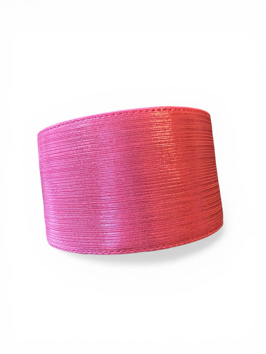 Pink Metallic Fabric Ribbon