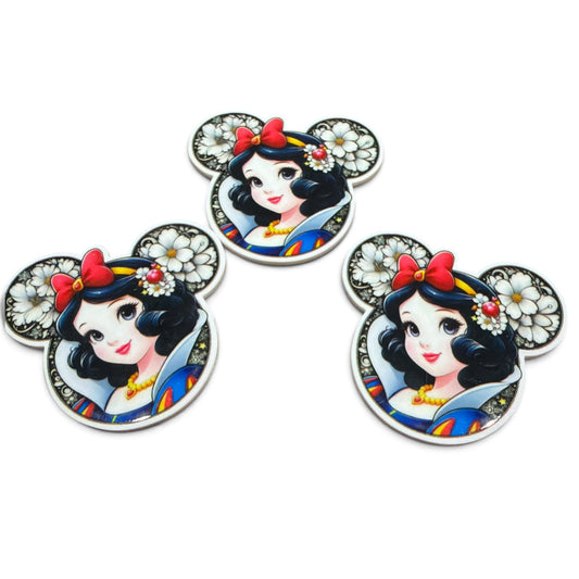 3 5cm Planar Resin Snow Princes Flower Ears