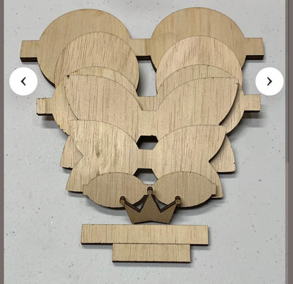 MDF Template #34 Layered Bow Minnie 7 Pieces Trace and Cut