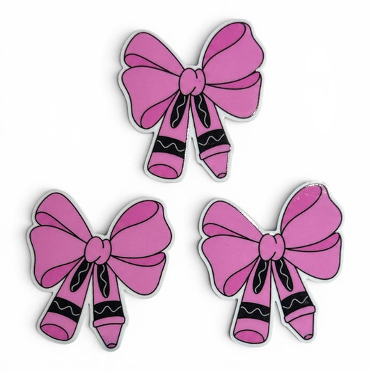 3 resins Coquette Crayon Pink  5cm