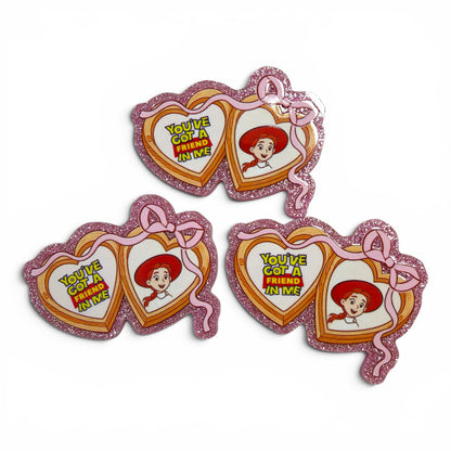 3 Glitter Resins Set Cowgirl Coquette Hearts 5cm
