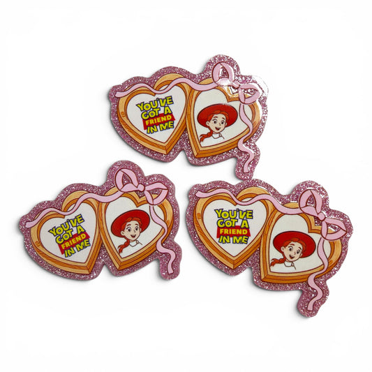 3 Glitter Resins Set Cowgirl Coquette Hearts 5cm G-7
