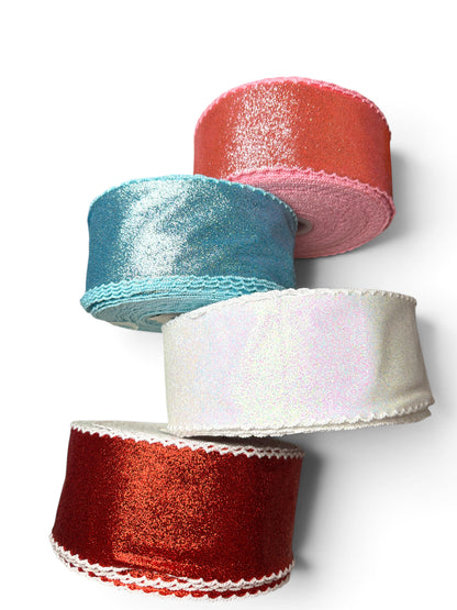 1 Yard Mini Glitter Fabric Moonstich Ribbon 7.5cm-3inch
