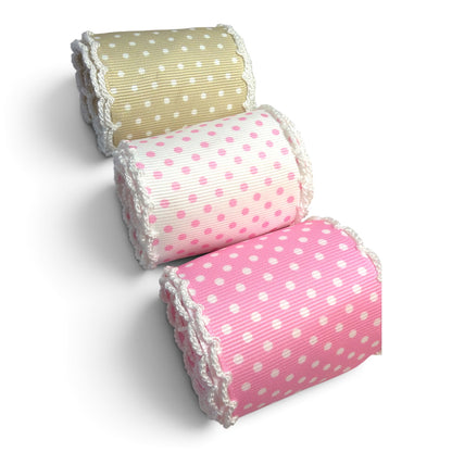 6 yards Set Moonstish Polka Dots 5cm/1.5inch wide