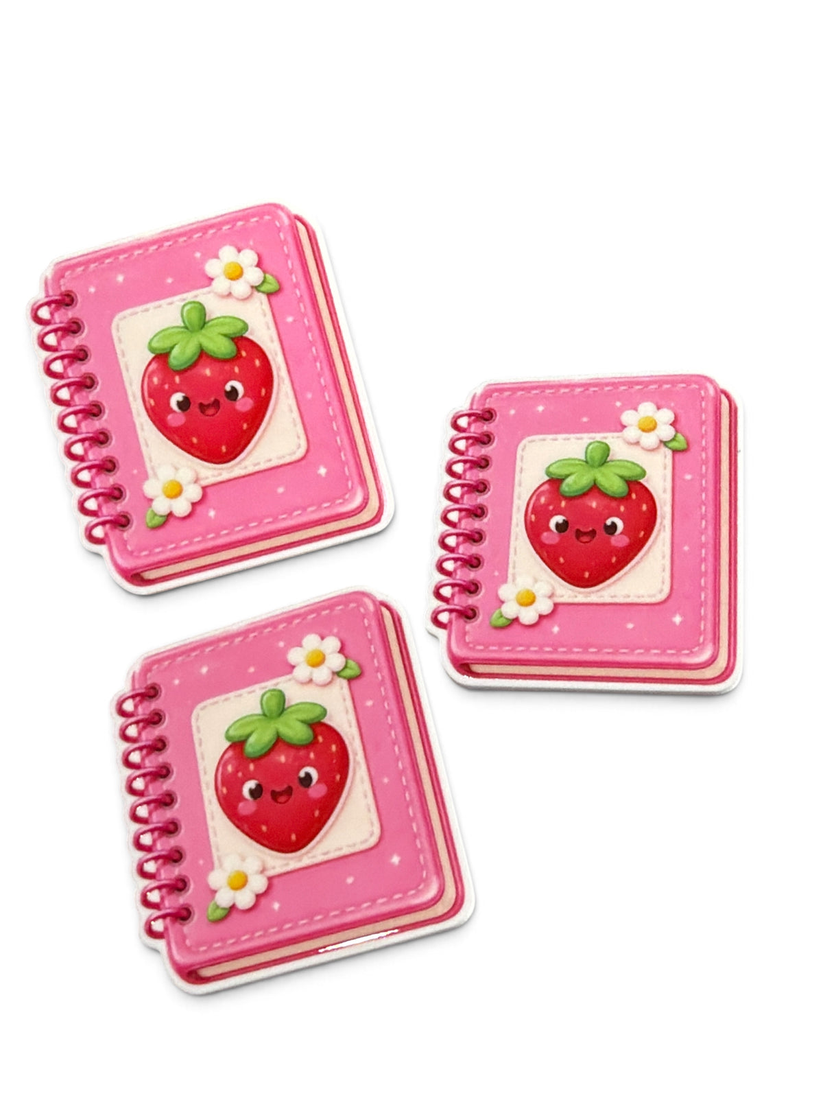 3 resins Flat Planar Strawberry Notebook resins  5cm