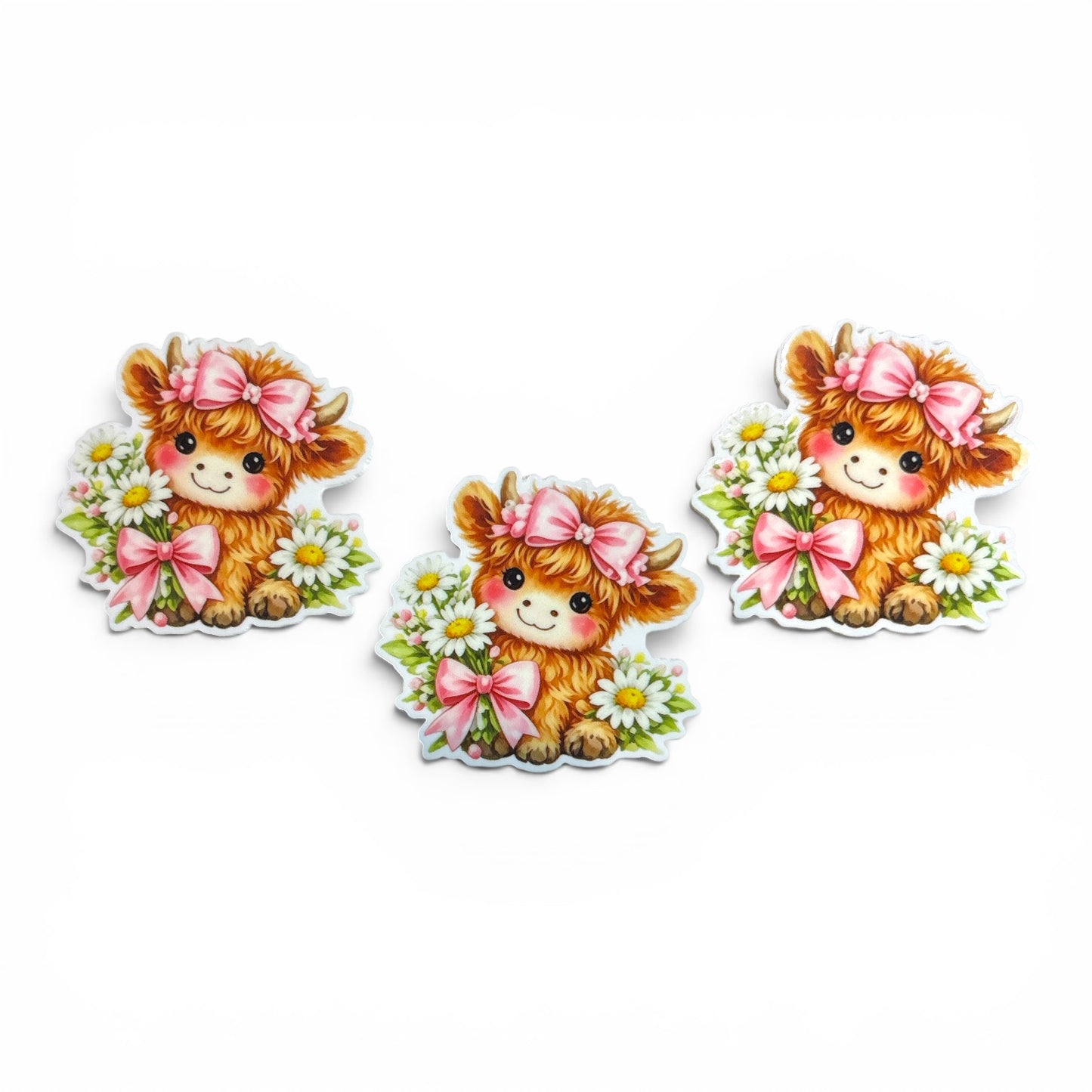 3 resins Garden Brown Cow 5cm