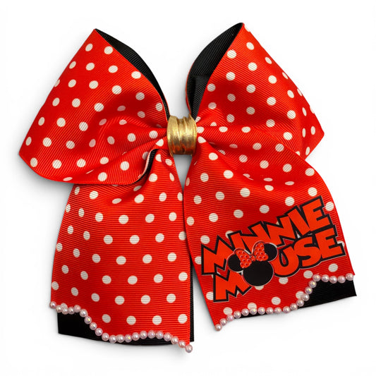 Minnie Small Polka  Cheer Bow