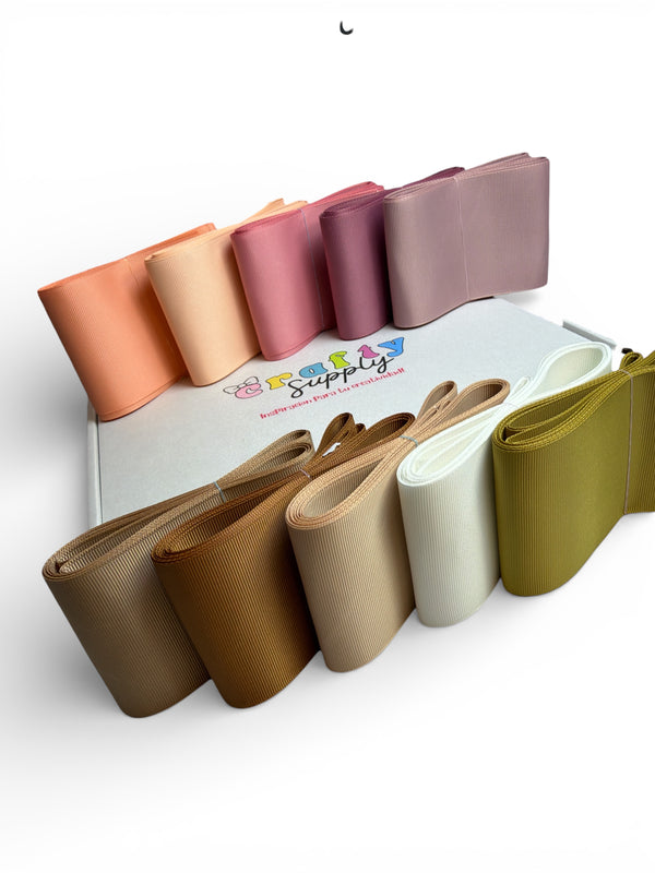 30 Yards Kit 7.5cm(3inch) Solid a Grosgrain Warm Collection
