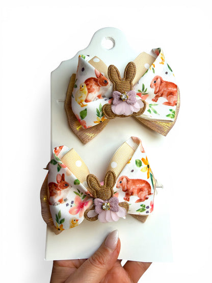 Set of 2 Bows Bunny Garden Pairs