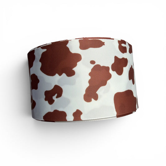 7.5cm/3inch Ribbon  Vintage Brown Cow