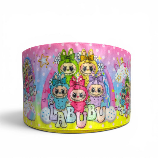 3 Yards  Labubu Cloudy Stars  7.5cm /3inch Ribbon Printed Grosgrain