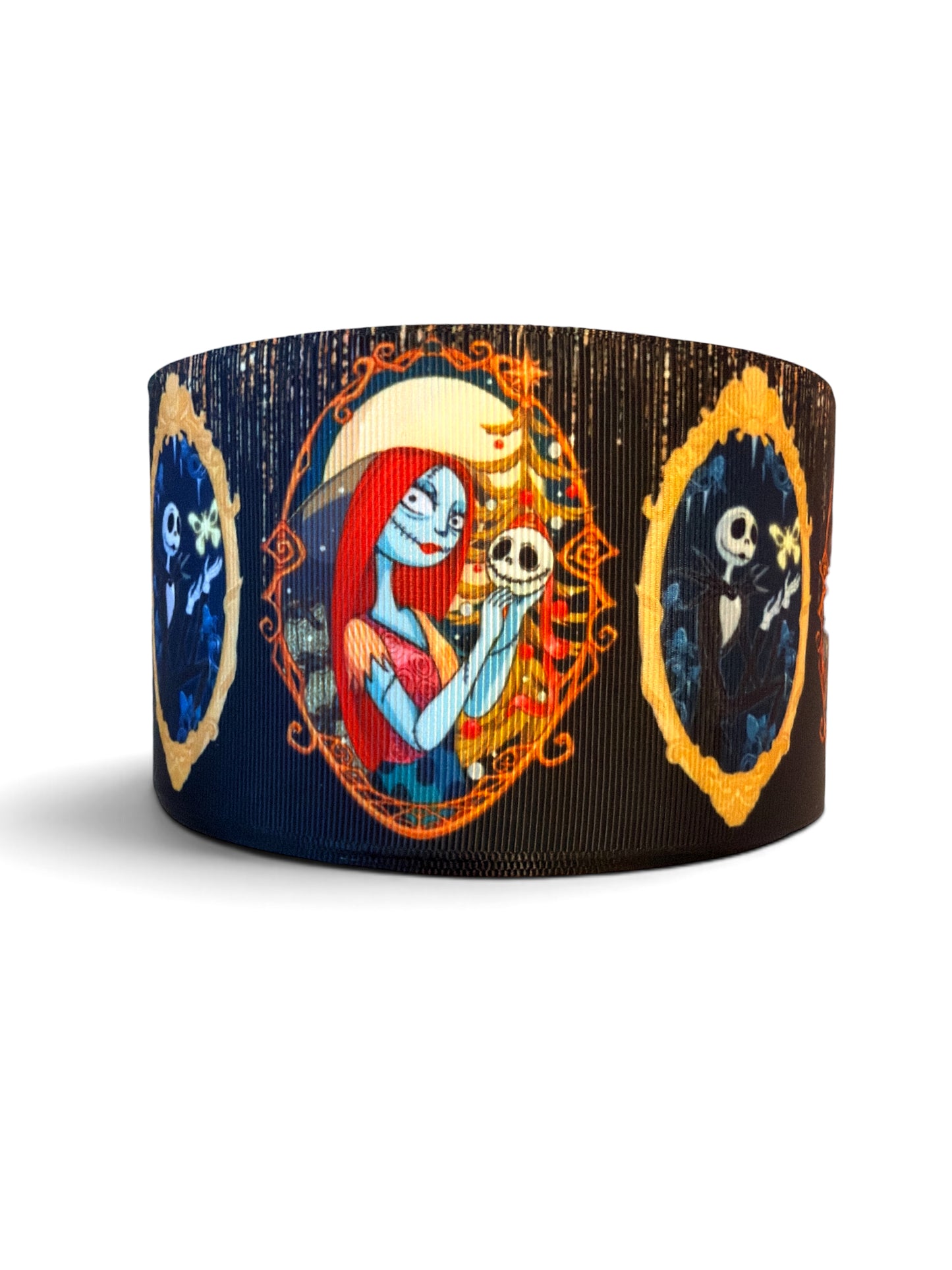3 Yards 7.5cm /3inch Elegant Jack and Sally Ribbon Printed Grosgrain