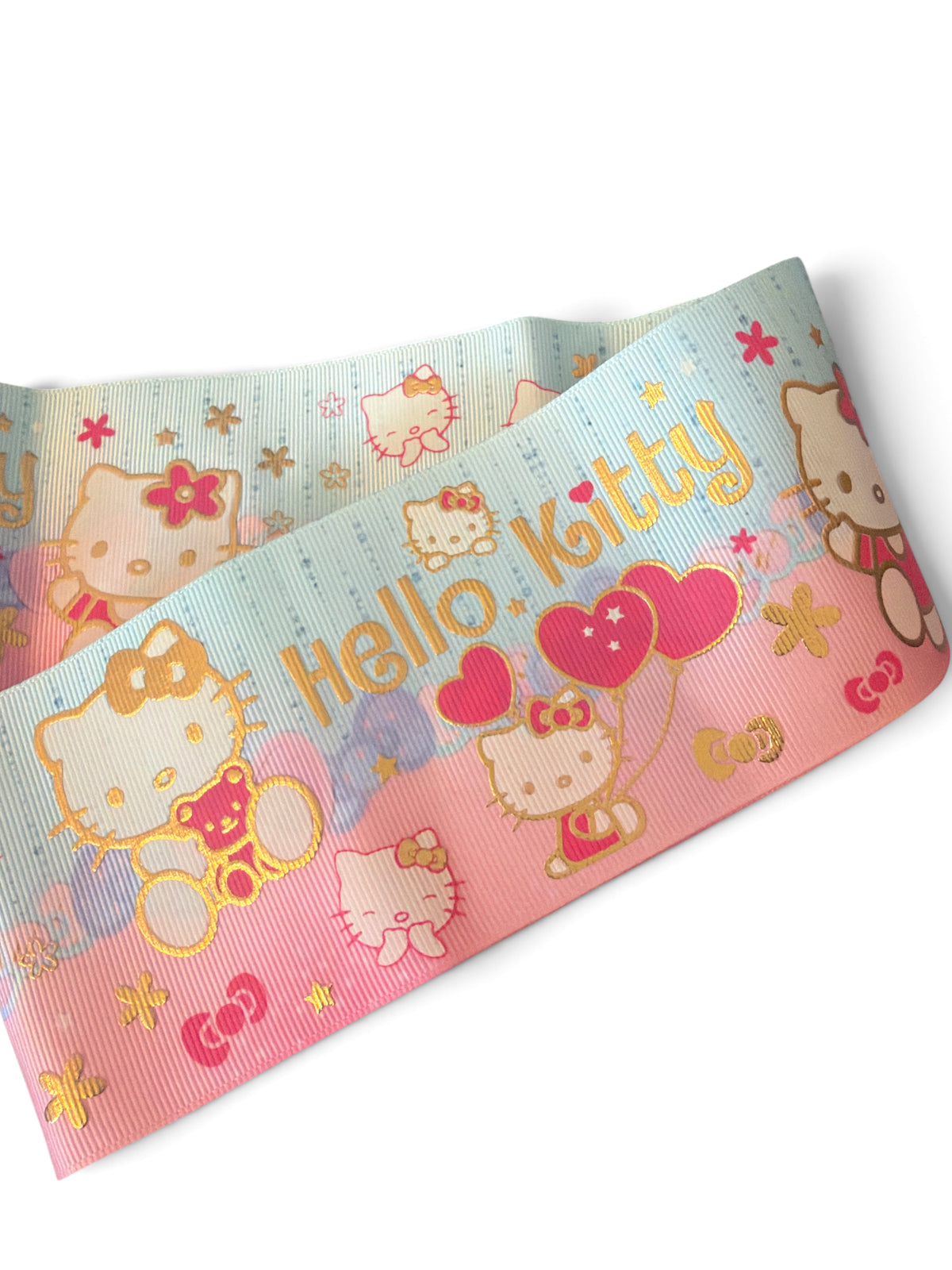 3 yards -7.5cm (3inch) Foil Hello Kitty Hearts PRNT3-168