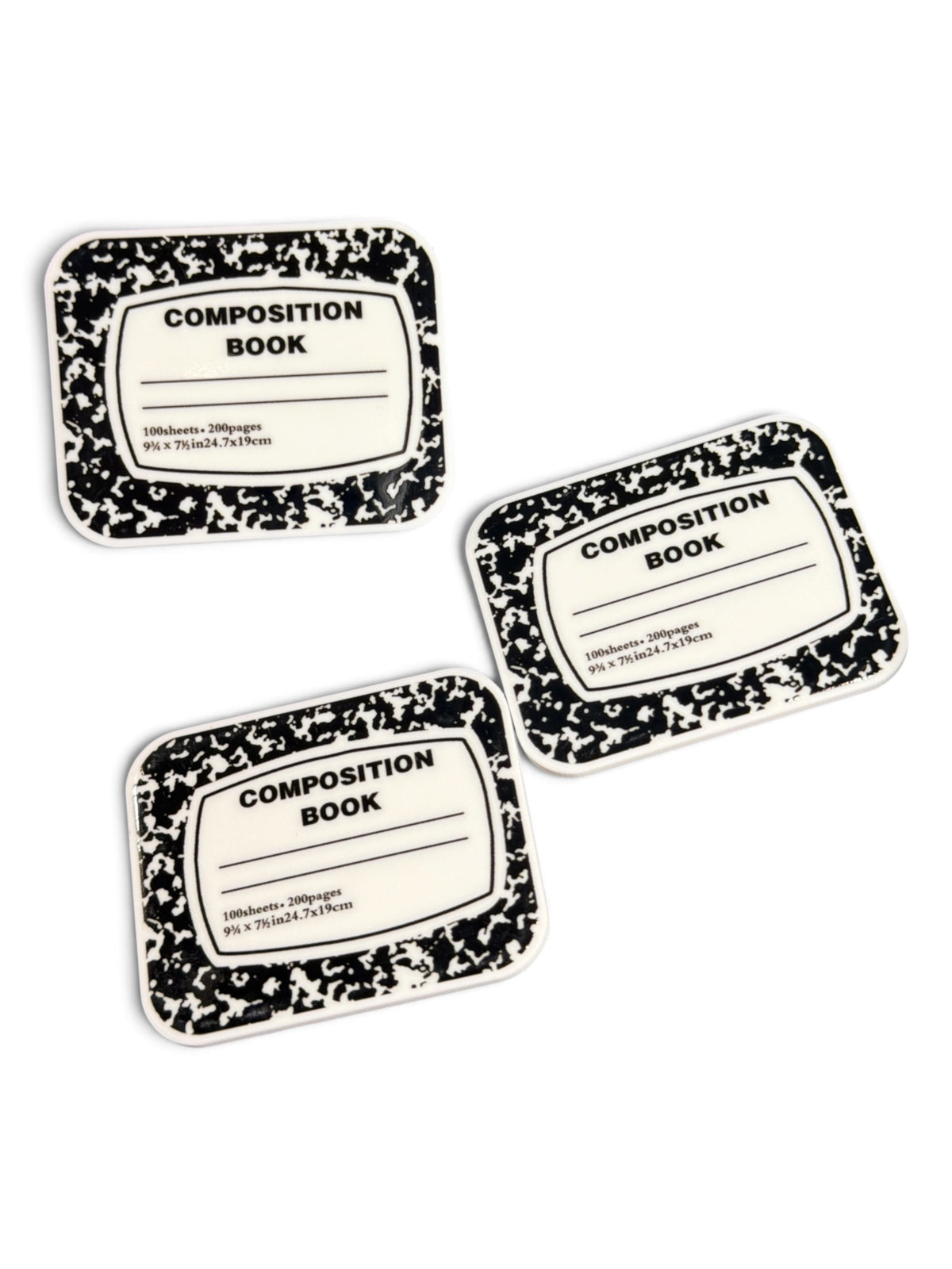3 resins Flat Planar resins Comporsition Books Friends 5cm
