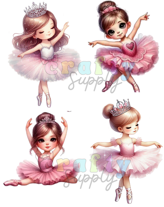 Ballerinas 002 TBP 4 Images Ready to Print with Heat DTF images  4 imagenes listas para presionar con calor