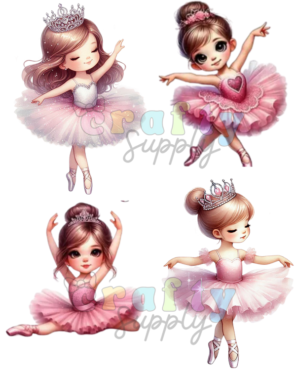 Ballerinas 002 TBP 4 Images Ready to Print with Heat DTF images  4 imagenes listas para presionar con calor