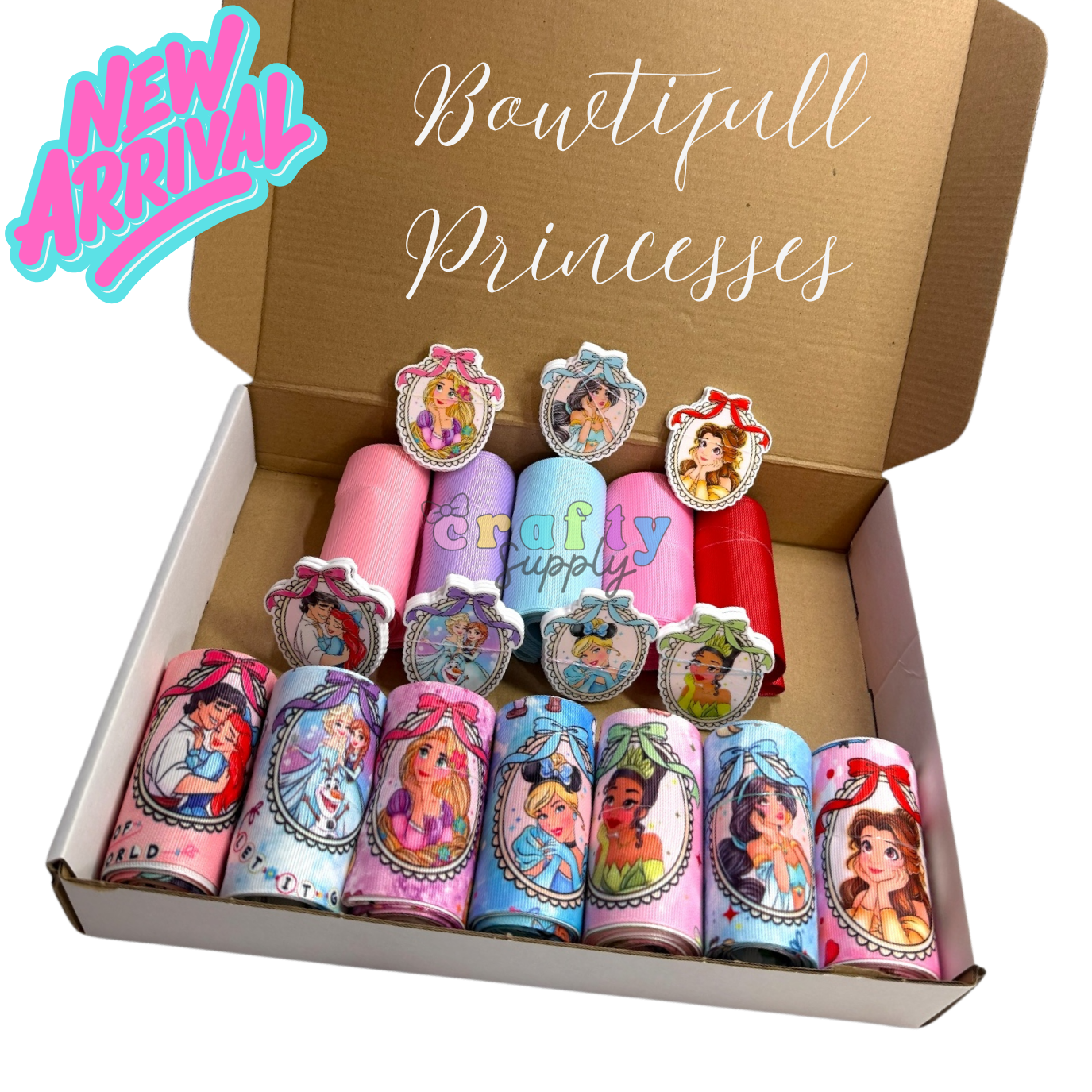 7.5cm/3inch Ribbon Kit Bowtifull Princesses 36 yards -21epoxy Resins