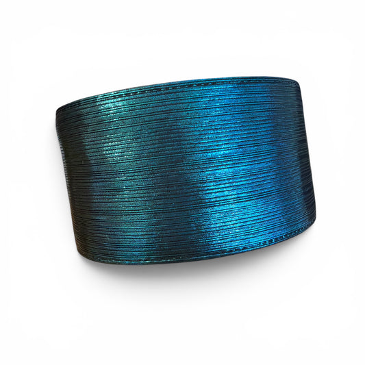 1 yard Petroleum Blue Rain Metallic Ribbon 7.5cm/3inch