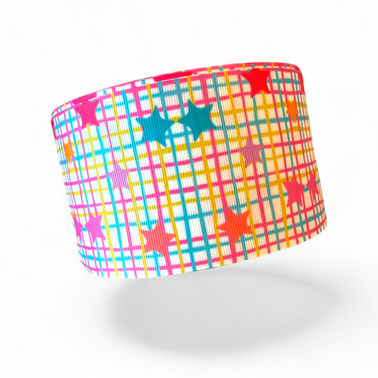 7.5cm/3inch Ribbon Neon Confetti Stars