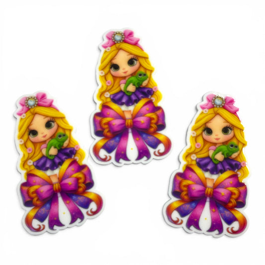 3 Resins 5cm Epoxy Finish - Tangled  Princess  Magic Bow PRN-04