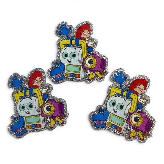 3 Glitter Resins Set Cowgirl  and Friends 5cm G-10