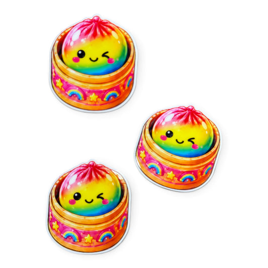 3 planar resins 5cm Rainbow Neon Dumpling
