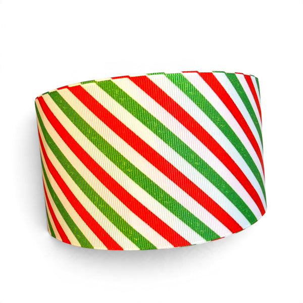 3 Yards 7.5cm-3inch Christmas Swirl Printed Grosgrain