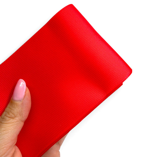 3 yards Bright Red  G-28  Solid Grosgrain 7.5cm 3inch