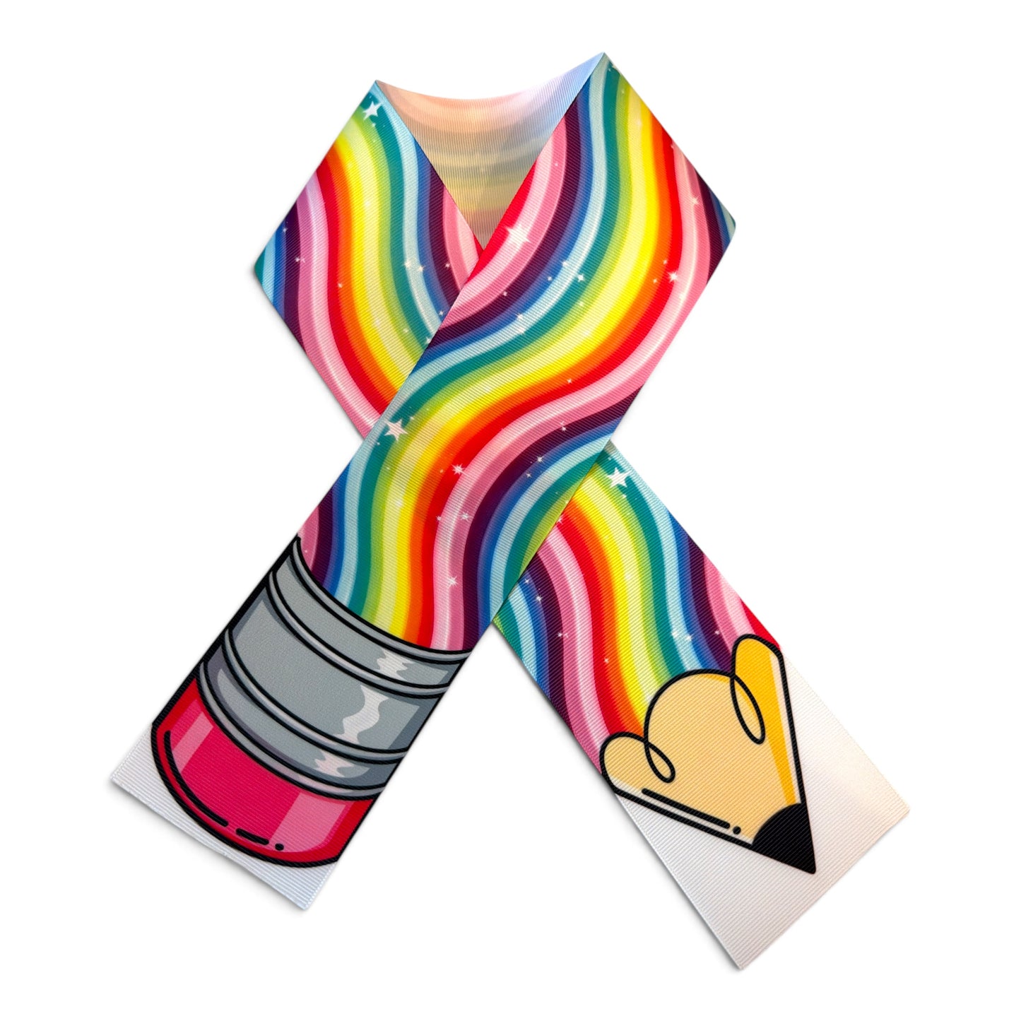 3 Strips 7.5cm /3inch wide.  31 inchs Rainbow Pencil Ribbon Printed Grosgrain