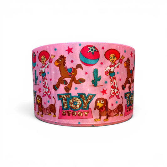 3 Yards Pink Cowgirl 7.5cm /3inch Ribbon Printed Grosgrain