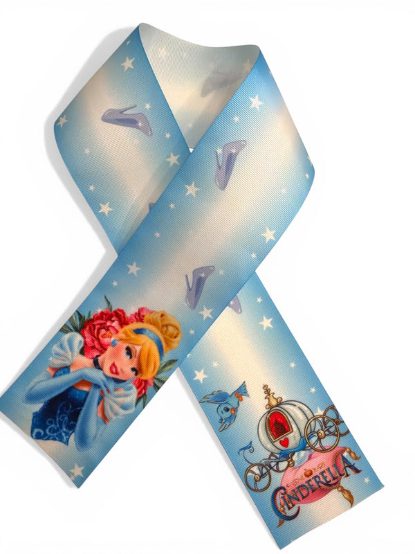 7.5cm Blue Floral Slipper Princes 30 inches long Strip
