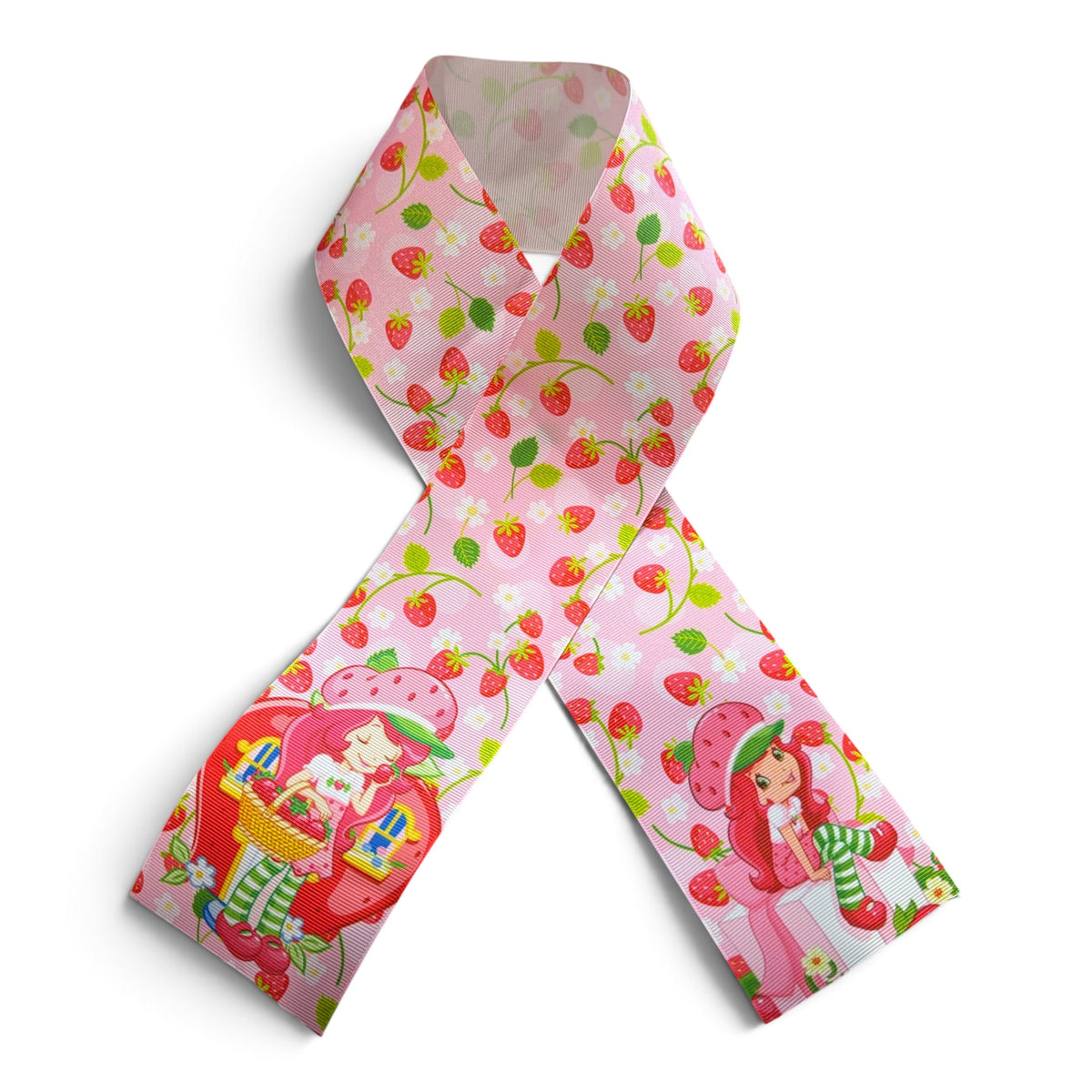 3 Strips 7.5cm /3in wide.  Strawberries Girl 31 inchs Ribbon Printed Grosgrain SKU PRNT03