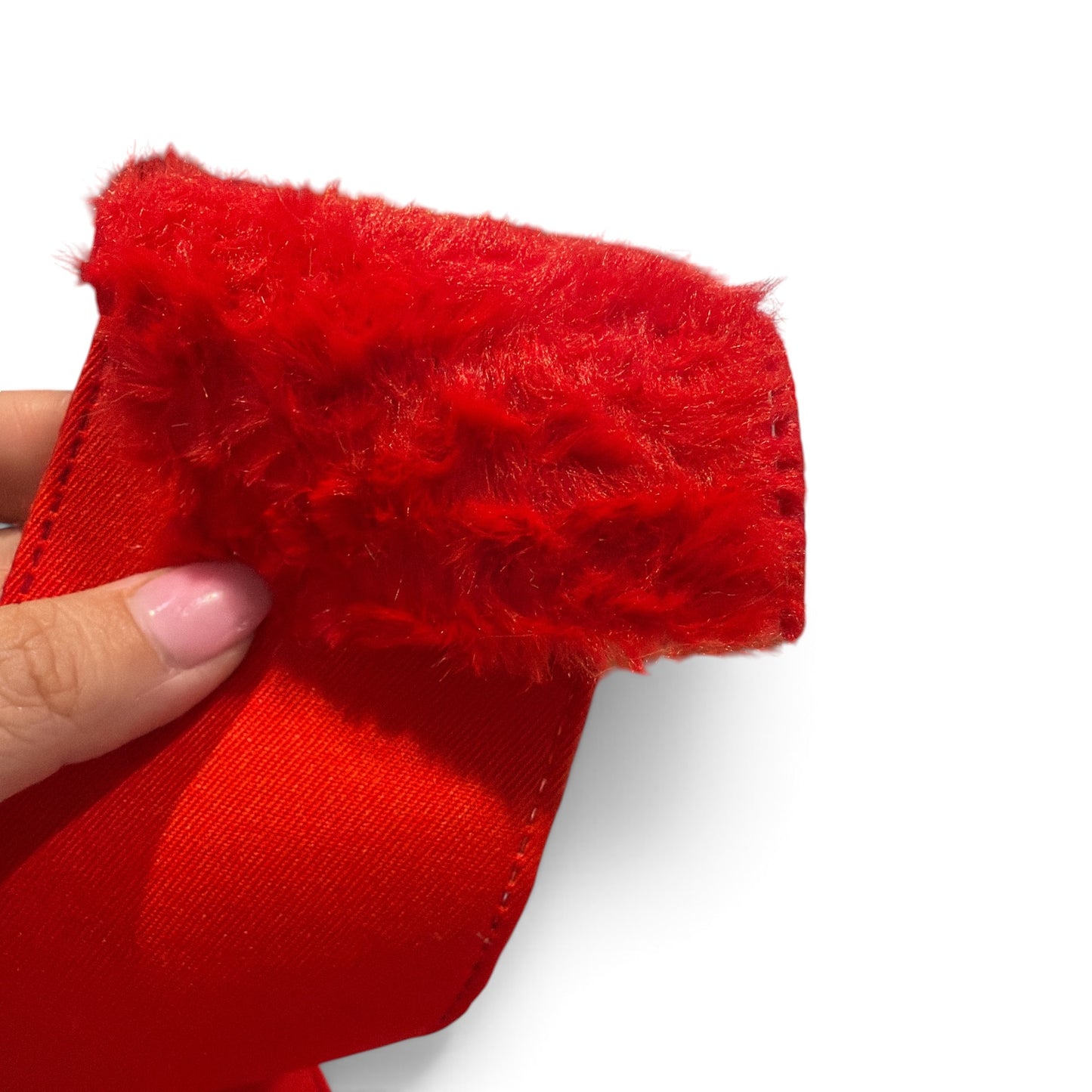 1 yard 7.5cm/3inch wide Plushie Fur Ribbon Red