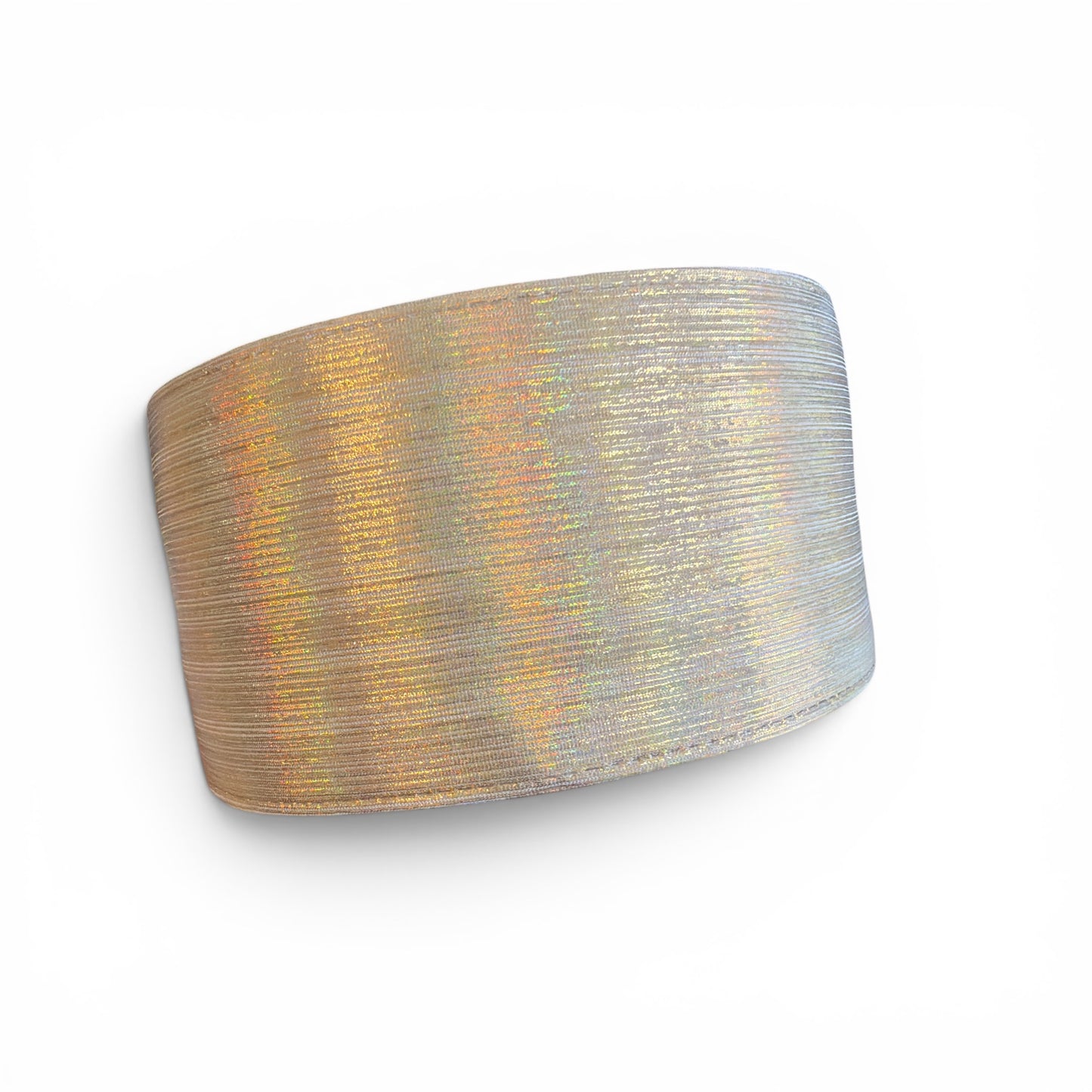 1 yard Light Gold with Silver  Rain Metallic Ribbon 7.5cm/3inch