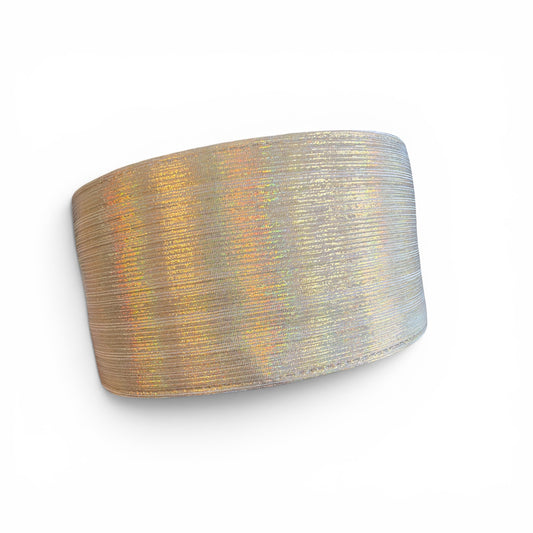 1 yard Light Gold with Silver  Rain Metallic Ribbon 7.5cm/3inch