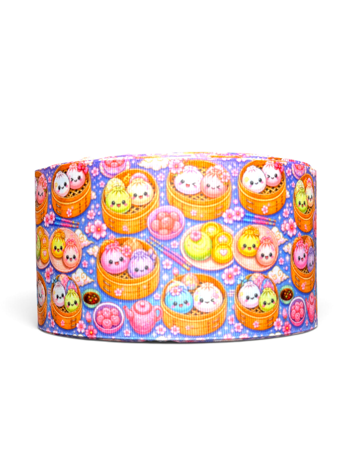 3 Yards 7.5cm m/3inch Dumplings Reveal Printed Grosgrain