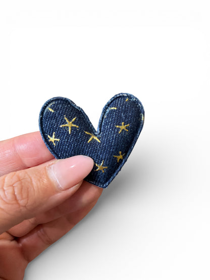 4 pcs plush Hearts Denim Gold Star Set