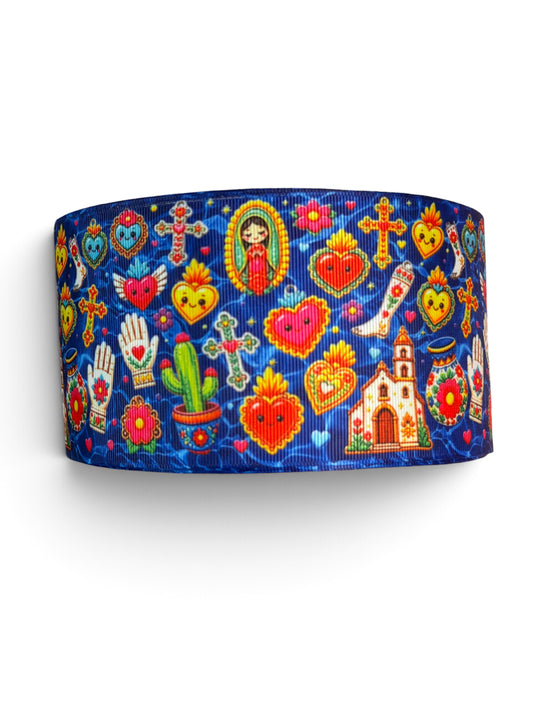 3 Yards 7.5cm-3inch  Guadalupe & Culture Printed Grosgrain
